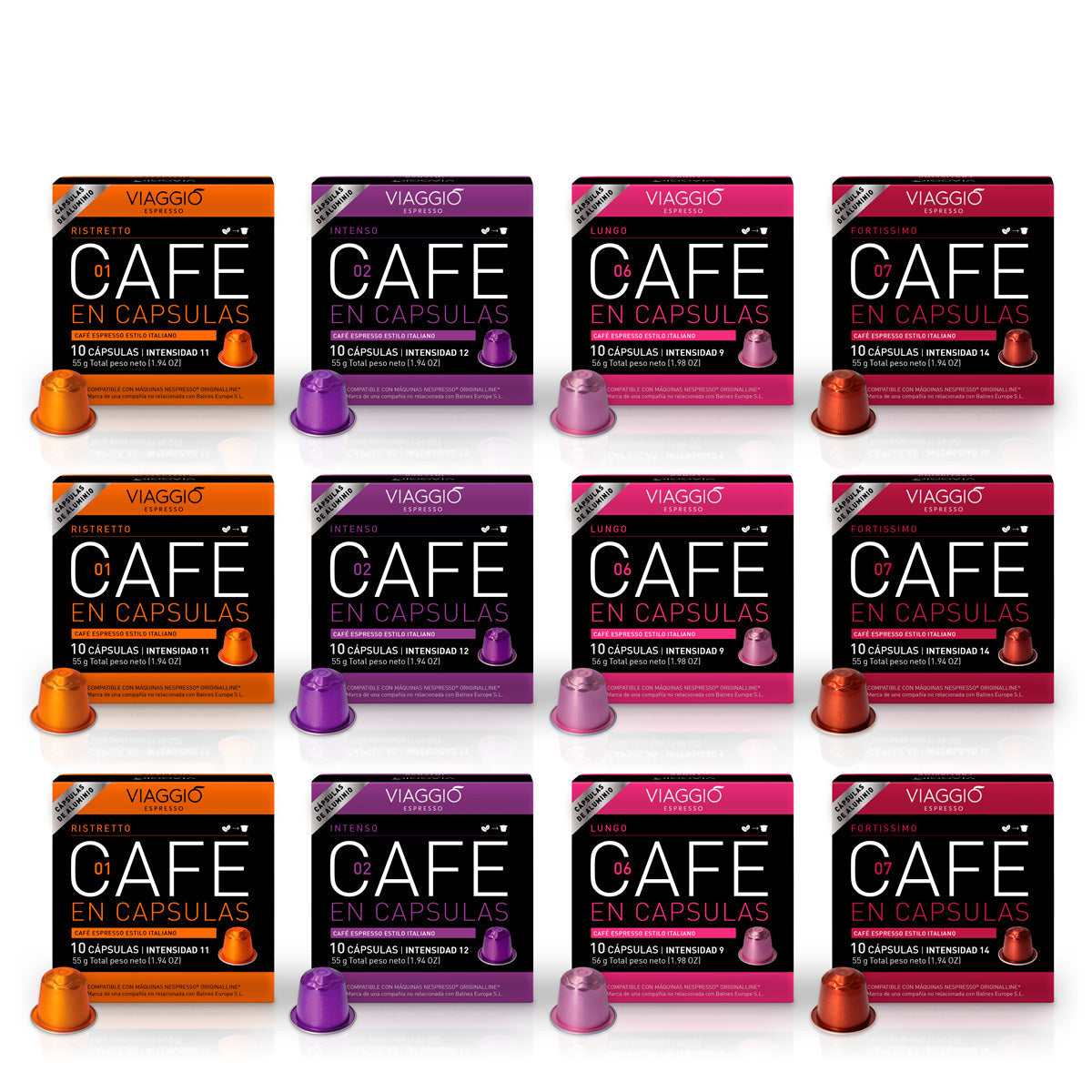 Mix Intensos | 120 Cápsulas de Café compatibles con Nespresso® SUB