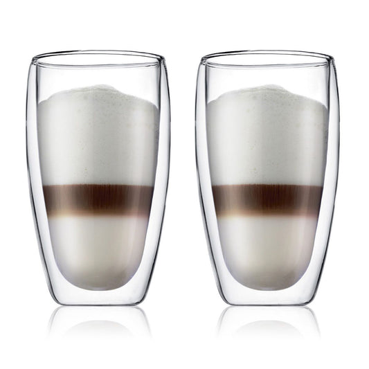 Set of 2 Bodum double wall crystal glasses (0 45L)