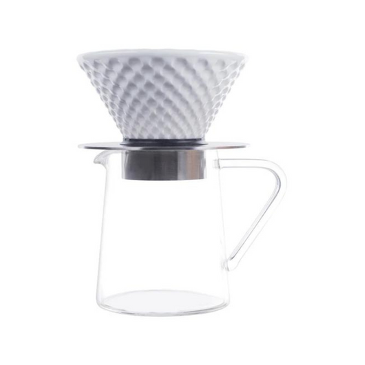 Loveramics Kit: Dripper strong white + metal support + tall pitcher 500 ml