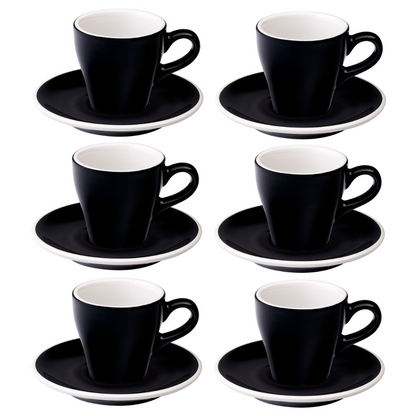 Set of 6 Cups and saucers flat white Loveramics Tulip 180ml - Various colors