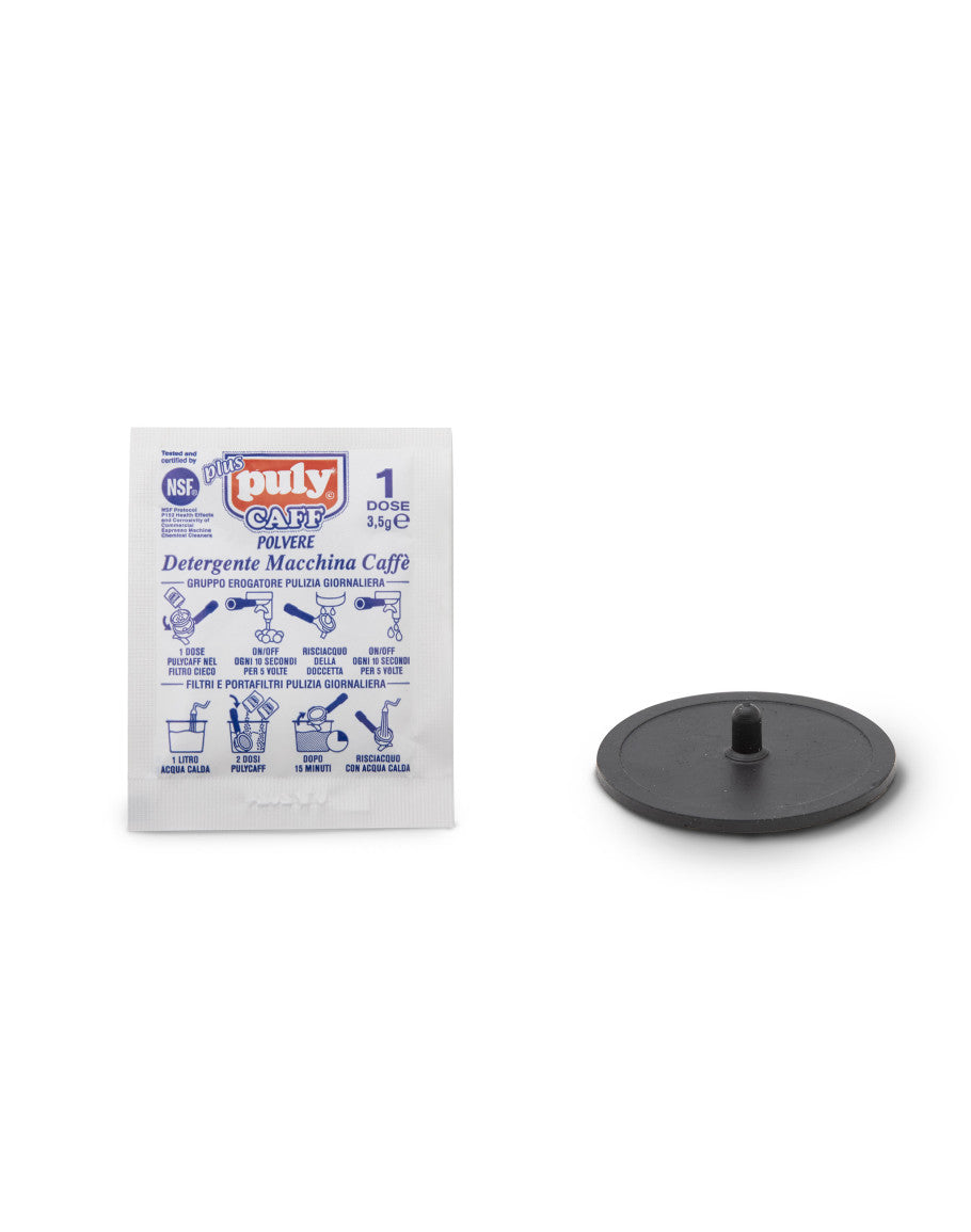 Pack para limpieza Lelit: filtro ciego goma + detergente en polvo (40 u.) PLA9201