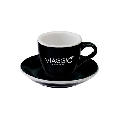 Taza y plato Viaggio espresso Loveramics Egg 80ml negra (black)